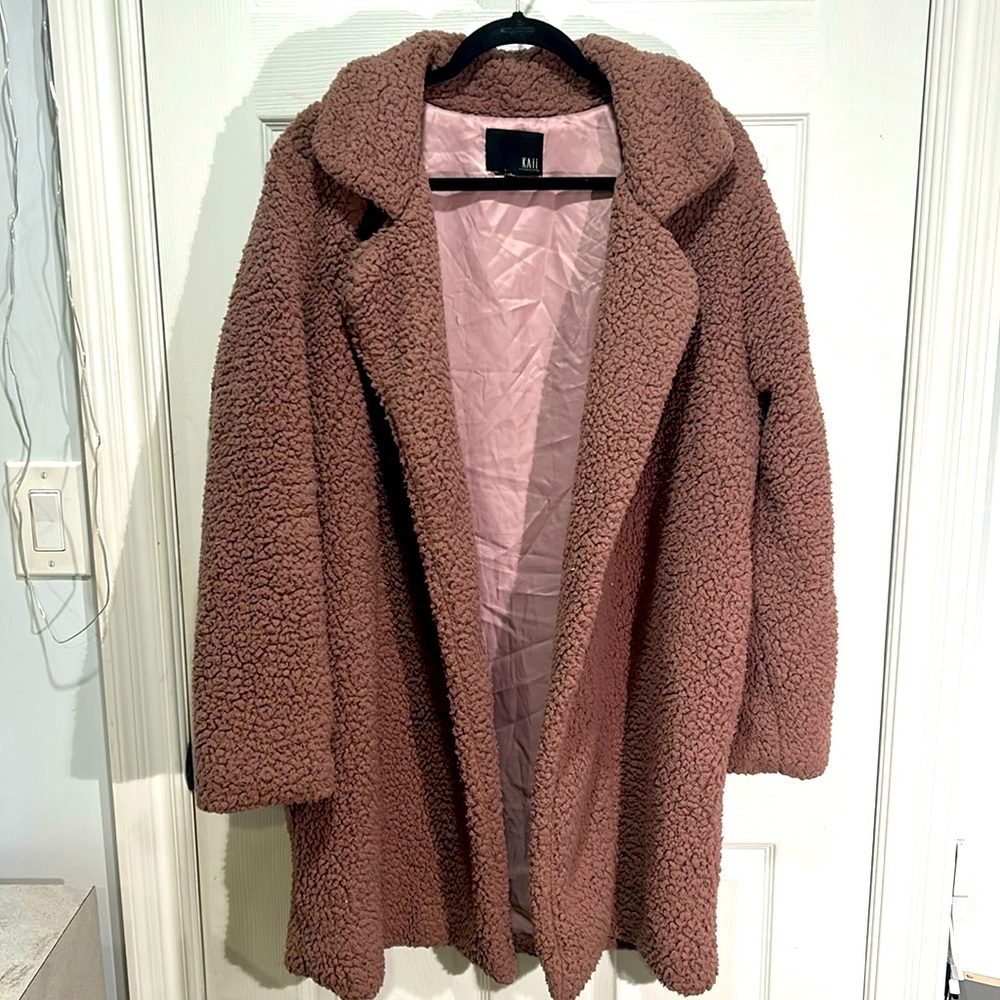 Oversize fuzzy coat